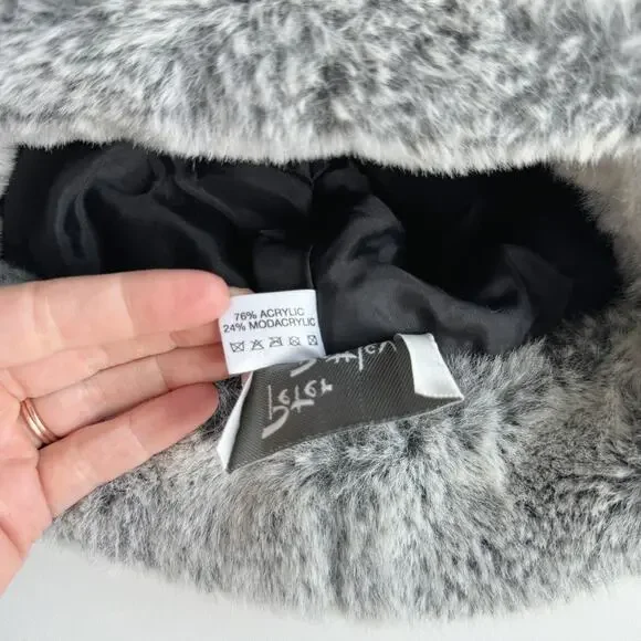 Vintage Peter Bettley Grey Faux Fur Russian Cossack Hat - Picture 6 of 6